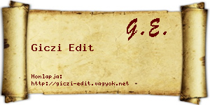 Giczi Edit névjegykártya